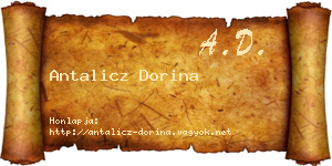 Antalicz Dorina névjegykártya